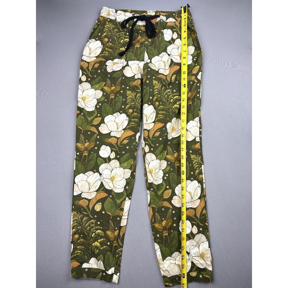 Morning Witch Women's S Magnolia Goldenrod Trousers Floral Whimsygoth Pants - Picture 7 of 10